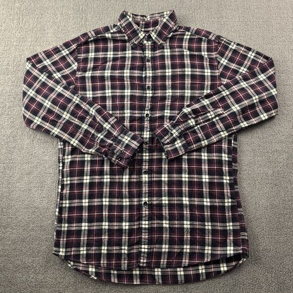 Uniqlo Shirt Adult Medium Button Up Long Sleeve Flannel Casual Preppy Men's - Picture 1 of 14